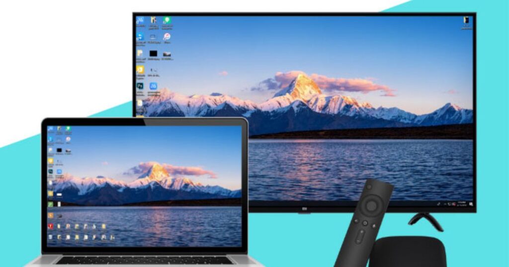 Laptop terhubung ke TV