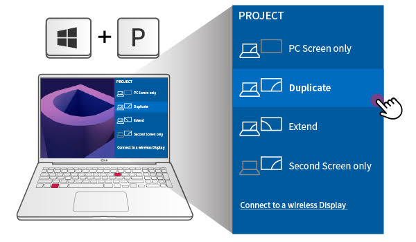 Shortcut Windows + P